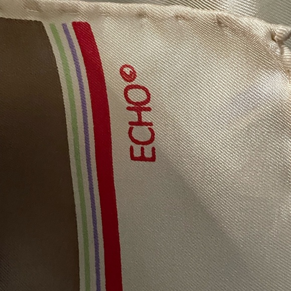 Vintage Echo Silk Scarf Striped Print 15 by 46 Fair to Good - Picture 5 of 6